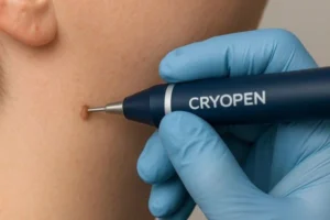 Person receiving skin tag removal Watford
